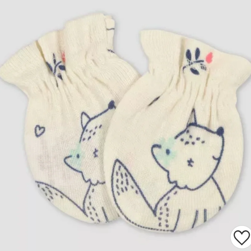 Gerber Baby Girls' 3pk Fox Mittens - Light Blue/Yellow/Orange Size 0-3 Months